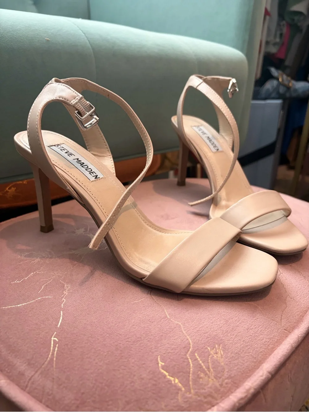 Steve Madden Blush Ankle-Strap Heels - Picture 3 of 7